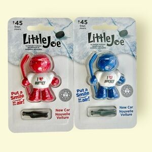 Lot of 2 Stoner Car Scent Little Joe Air Freshener I Love Hockey Blue & Red New